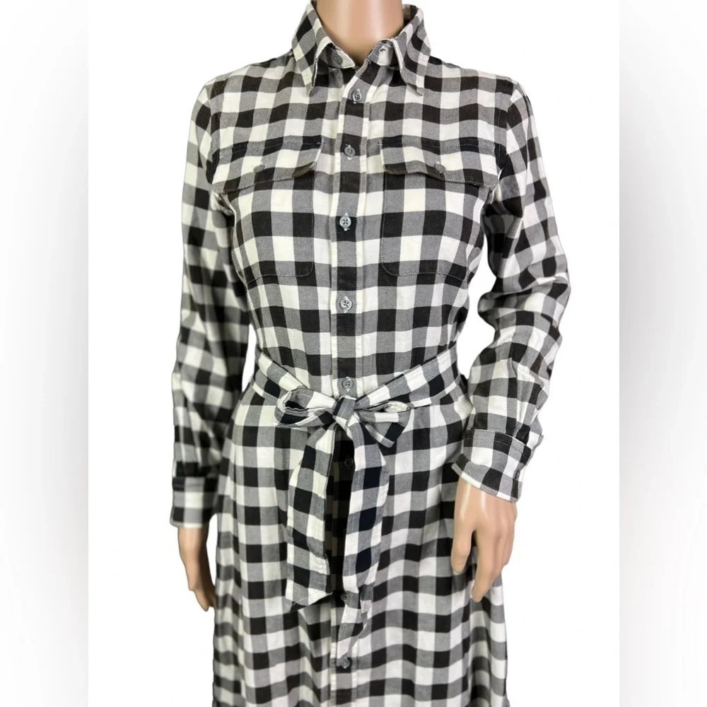 NWT Polo Ralph Lauren Shirtdress Womens Size 0 Check Buffalo Belted Twill - Picture 4 of 12